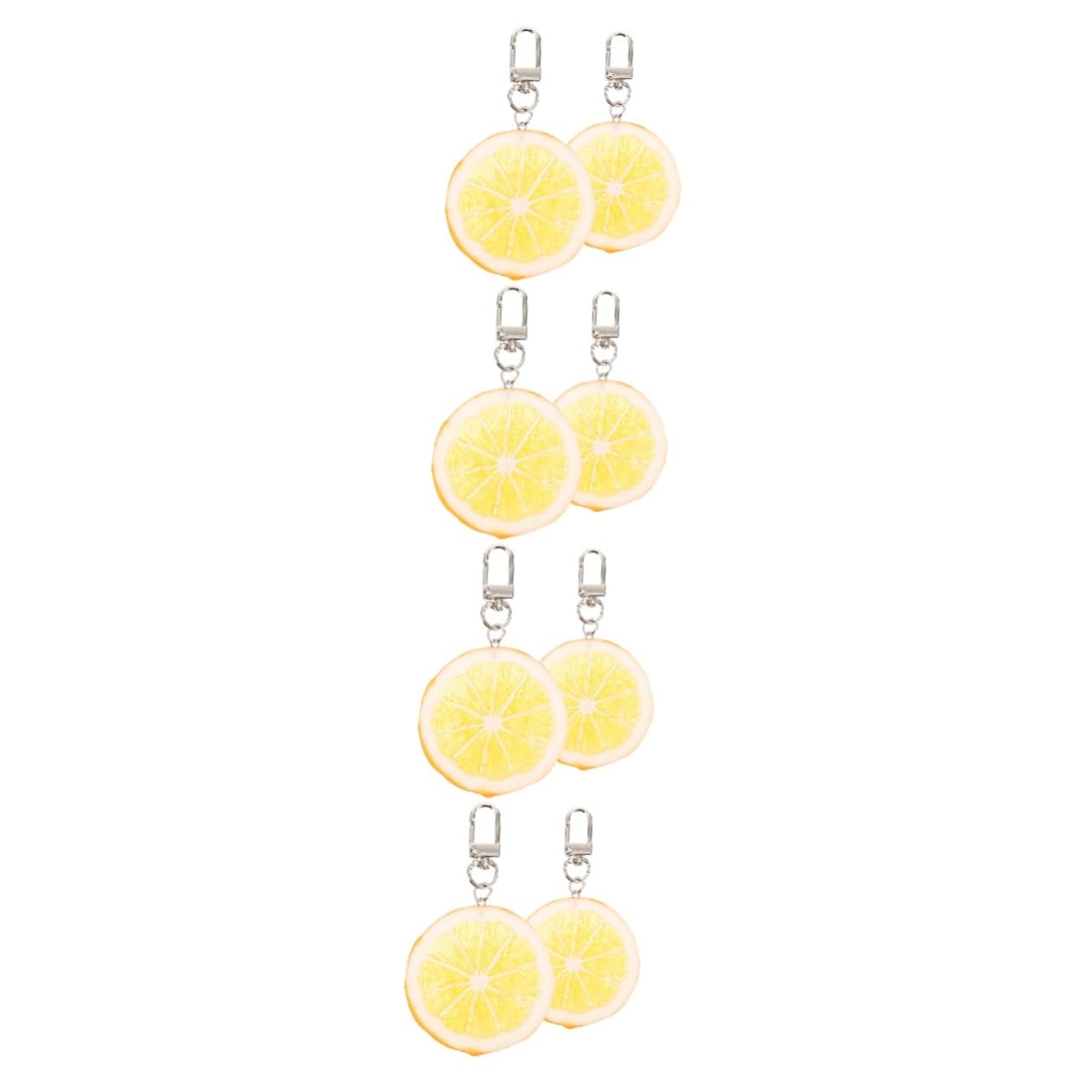 Llavero único Llavero rodaja de limón Llavero Mochila con Forma de Fruta Colgante Bolso Colgante (Naranja x 8 Piezas 9,5 x 5,5 cm)