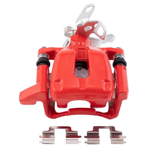Image of TRQ Front and Rear Brake Caliper Set Coated Brackets Compatible with 2010 Volkswagen Golf 2005-2010 Jetta 2006-2009 Rabbit