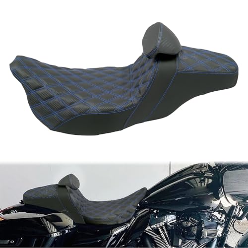 One-Piece Driver Passenger Seat Motorcycle 2-up Seat With Dr...