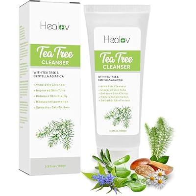 Tea Tree Face Wash Natural Tea Tree Soap Exfoliating Facial Cleanser Tea Tree Oil Fights Acne, Skin Irritation and Prevents Breakouts Deeply Cleansing, Hydrating Liquid Soap for Calm Fresh Skin