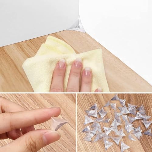 Image of 100Pcs Corner Dust Guards Reusable Drawer Corner Sticker PVC Three-Dimensional Design Hand Tools