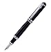 Duke Black Fountain Pen Double-Nibs Iridium Medium and Fude Calligraphy Nib Interchangeable Writing Gift Box Set for Office/Business/Art/Painting