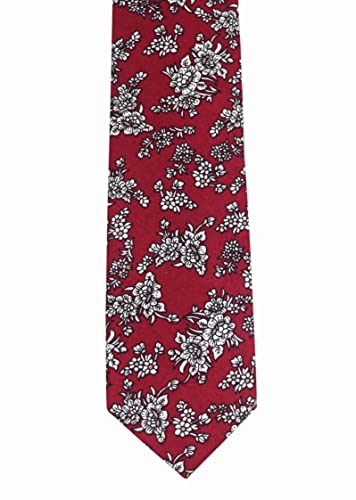 Image of Elfeves Men's Skinny Solid Color Tie Causal Cotton Linen Narrow Slim cut Necktie