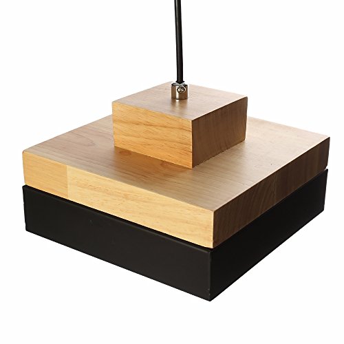 E27 Moderne Suspensions Luminaire Plafonnier Luminarie Contemporain Blanc Vernis Suspensions Luminaire Plafond Lustre Bois et Metal Suspensions Luminaire Suspensions Lampe(Noire)