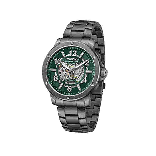 Image of Kenneth Cole Automatic Green Dial Grey Stainless Steel Strap Watch for Men - KCWGY0064001MN