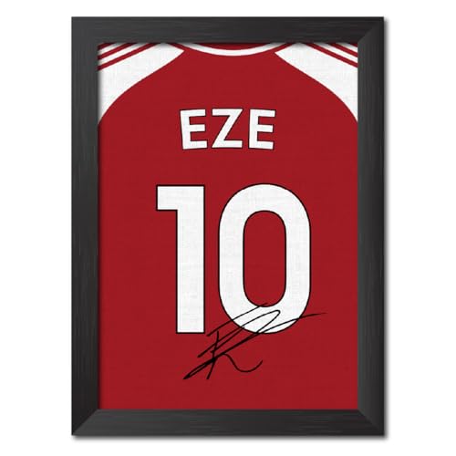 Image of TenorArts Eberechi Eze Poster Frame Arsenal Jersey Laminated Photo Print with Signature Framed Painting with Matt Finish Black Texture (12 inches x 9inches)