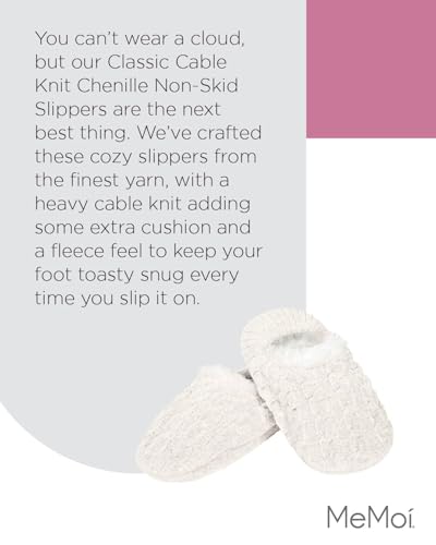 Image of MeMoi Women's Classic Cable Knit Chenille Non-Skid Slipper