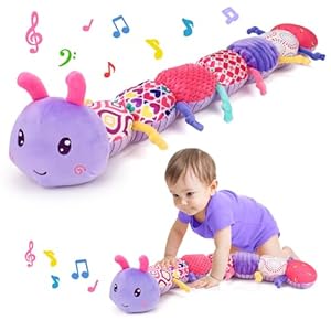 Baby Girl Toys 0-3-6 Months Musical Stuffed Animals Plush Caterpillar Toy with Crinkle Rattles Tummy Time Sensory Learning Toys for Infants 6-9-12 Months Newborn Girls Boys Essentials Shower Gifts