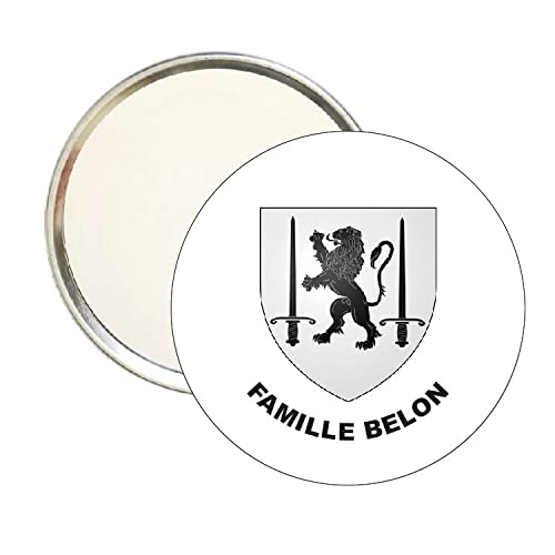 ROUND MIRROR. HERALDIC SHIELD FAMILLE BELON BRETAGNE FRANCE