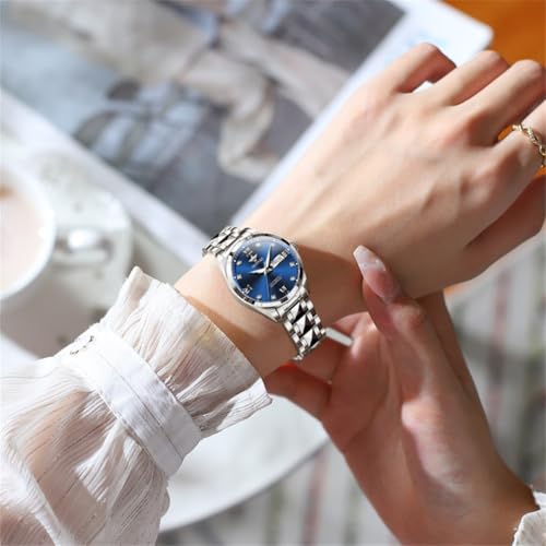 Image of OLEVS Automatic Womens Watch Mechanical Calendar Watches Diamond Fashion Waterproof Female Wrist Watch