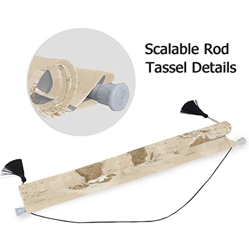 Vintage World Map Hanging Poster Ancient Retro World Map Canvas Poster Hangers Portable Scroll Poster Wall Hanger Tapestry For Office Home Living Room Bedroom Decor 18 X 26Inch #TOP3