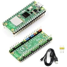Pico 2 W with Color Pre-Soldered Header Compatible with Raspberry Pi Pico 2 W Microcontroller Board, 2.4GHz 802.11n Wireless LAN WIFI4 and Bluetooth 5.2, Based on RP2350 Dual-Core& Dual-Architecture