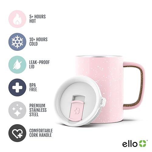 Ello Caneca de viagem Lil' Campy de aço inoxidável isolada a vácuo - caneca de dose única que pode