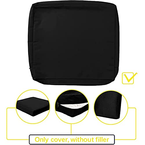 Fundas de cojín para patio negro 20x18x2 repuesto de sofá exterior de ratán 4