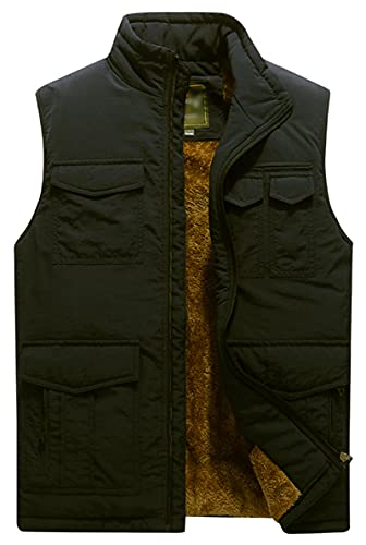 Men's Winter Warm Fleece Lined Padded Vest Sleeveless Jacket
