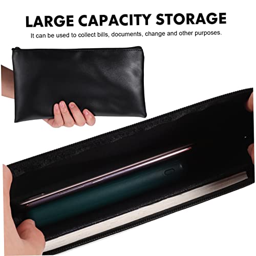 2pcs Money Pouches for Women Men Pu Leather Cash Wallet Zipper Coin Wallets for Traveling2