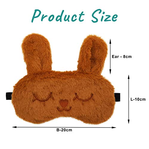 Image of Jennaa¢ Cry Brown Cartoon Polyester Ice Gel Eye Mask for Insomnia, Meditation, Puffy Eyes and Dark Circles