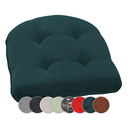 Beo Sitzkissen Stuhl 41x41 Halbrund | Atmungsaktives Sitzkissen Gartenstuhl Made in EU | UV-beständiges Sitzpolster Gartenstuhl | Stuhlkissen Outdoor waschbar | Sitzkissen Bank in Dunkel-Grün, 14448, Dunkelgrün P205, 1 Stück (1er Pack)