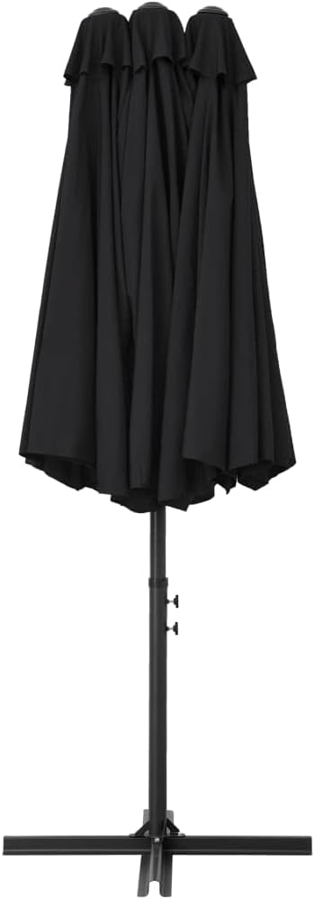 vidaXL Garden Parasol with Double Top and Cross Base Patio Sunshade Outdoor