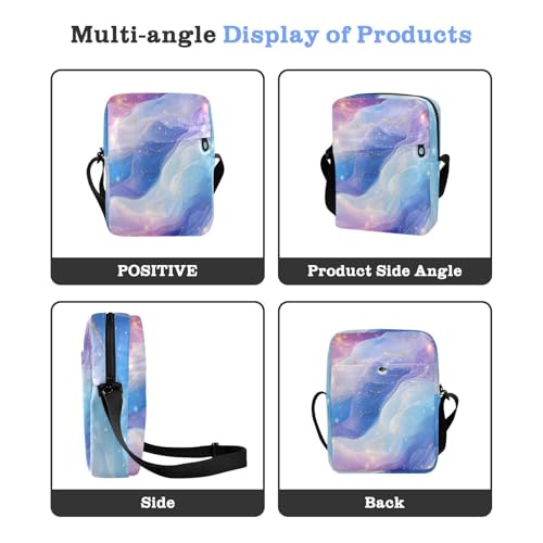 mens messenger bag shoulder bag crossbody Purse For Teens Adjustable Strap for work work - Energetic Blue Pink Purple4