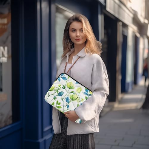 Funda para portátil 13-14 pulgadas con hojas verdes y azules miniatura 7