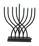 Low Voltage Modern Electric Menorah For Hanukkah - Black Matte