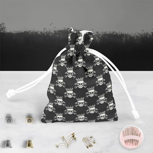 Image of ArtzFolio Crown Skull | Pouch Wrist Potli Bag | Bag for Weddings & Casual Parties