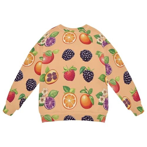 JUNZAN Cartoon Blackberries Fruit Peach Little Girls Hoodie Sweatshirt Long Sleeve Sweatshirts for Boys Athletic 4T2