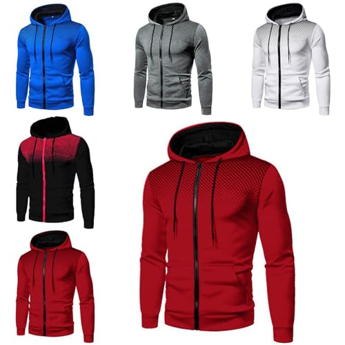 Zip Up Hoodie Men Sweatshirts Long Sleeve Casual Fashion Pullover Drawstring Sport Fitness Hoodie with Pocket3
