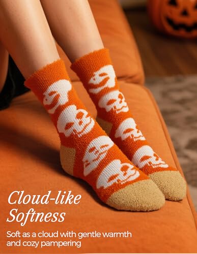 TEHOOK 4X Thicker & 2X Softer Fuzzy Socks, Cozy Warm Fall Halloween Gifts for Women4