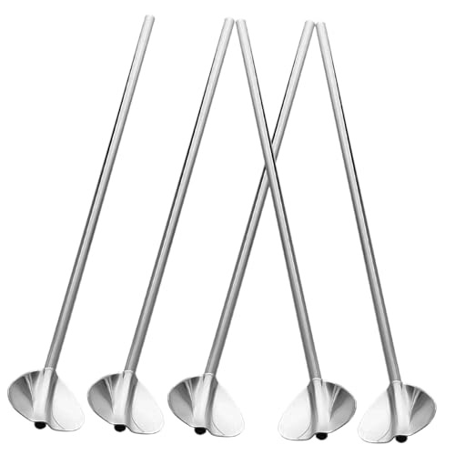 STOBAZA 6pcs 304 Stainless Steel Straw Filter Spoon Drinking Straw Reusable for Tea Coffee for Family Gatherings Outdoor