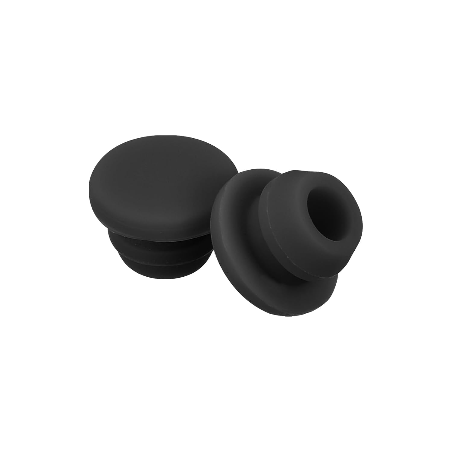 MECCANIXITY 20pcs Silicone Snap in Locking Hole Plugs,6.5mm/0.3 Inch Mounting Diameter Narrow Groove Width 2mm Panel Seal Cover Round for Kitchen Bulkheads Waterproof Sealing Plugs Black