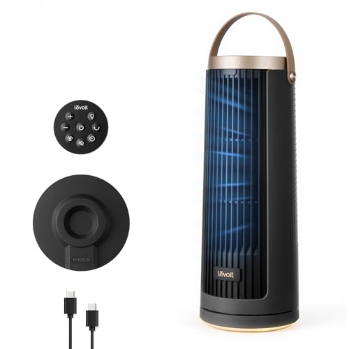 Levoit Windi Mini Pro Tower Fan Type-C Rechargeable Fan for Indoor&Outdoor