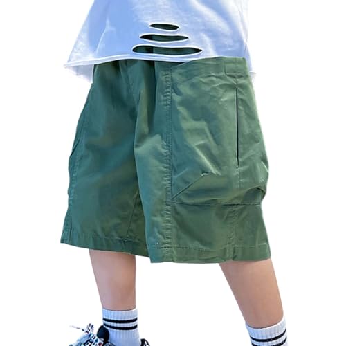 Pantalones cortos y Bermudas para niño de verano pantalones cortos de trabajo cómodos y ligeros con bolsillos Bermudas largas y casuales, pantalones cortos sueltos y transpirables de secado rápido