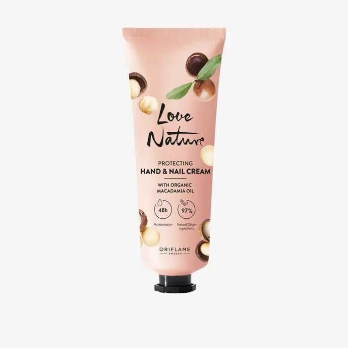 Oriflame Love Nature Protecting Hand & Nail Cream with Organic Macadamia Oil, 48h Moisturisation