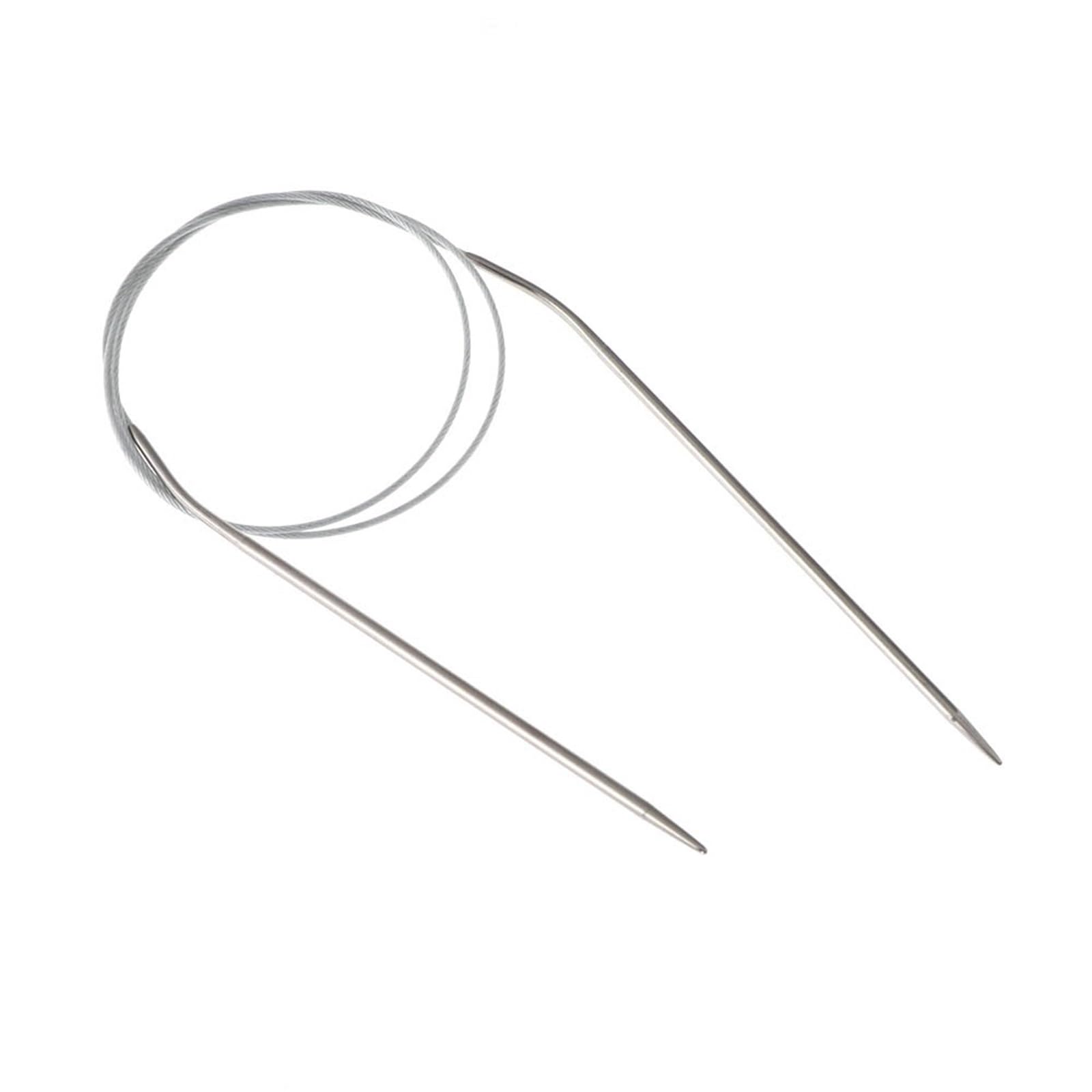 Knitting Needles 80/100cm Stainless Steel Circular Needle Round Weaving Knitting Needles Handmade Crochet Hook DIY Crafts Household Sewing Pins(80cm-3mm)