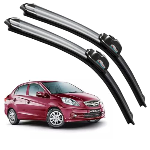 Image of Frameless Rubber Car Wiper Blades Set of 2 Compatible with (Amaze Old (2013-2017) (D-22,P-16))