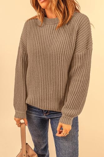 PRETTYGARDEN Fall Sweaters for Women 2025 Fashion Long Sleeve Casual Ribbed Knit Winter Clothes Pullover Jumper Tops