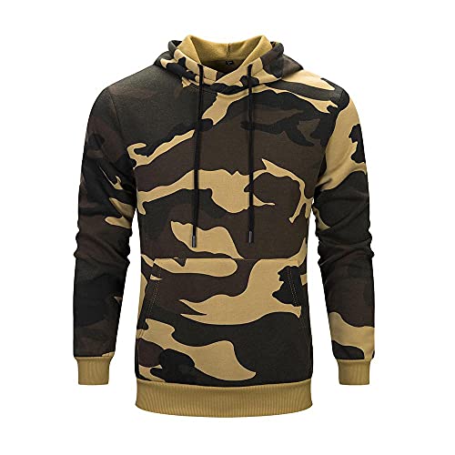 Zhiyao Sudadera con capucha para hombre, sudadera de manga larga, sudadera de manga larga, sudadera con capucha, sudadera con capucha, sudadera para exteriores, otoño e invierno, sudadera de camuflaje