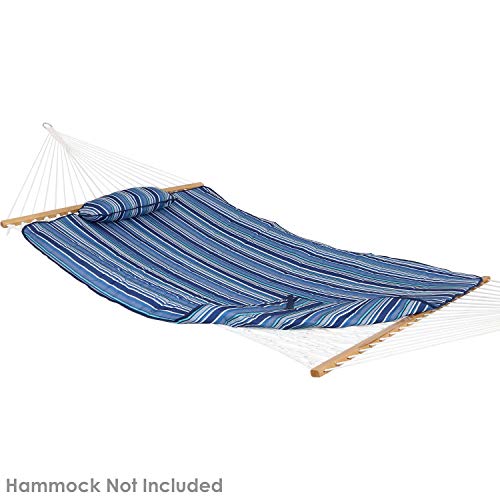 Sunnydaze-Polyester-Quilted-Hammock-Pad-and-Pillow-Set-Weather-Resistant-Breakwater-Stripe