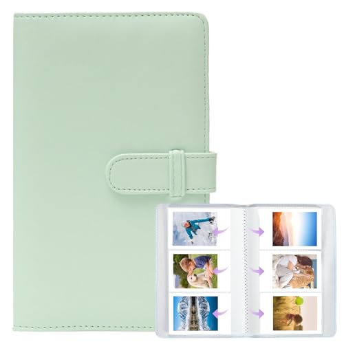 108 Pockets Mini Photo Album for Fujifilm Instax Mini 12/11/7+/9/Evo/40/99/Liplay Canon Ivy 2 & Kpop Photocards 54 x 86mm(2.1 x 3.4) Photo Storage Album Perfect for Instant Photos (Green)