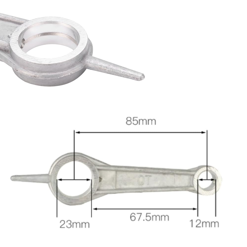 Biella Albero Motore in Alluminio Pressofuso Doppio Foro, 12x23x85mm Biella Albero Motore Compressore D'aria Accessori Pistone