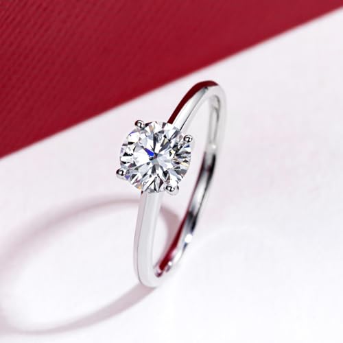 IGI 1ct D Color VVS Lab Grown Diamond Engagement Ring, 14K Solid White Gold3