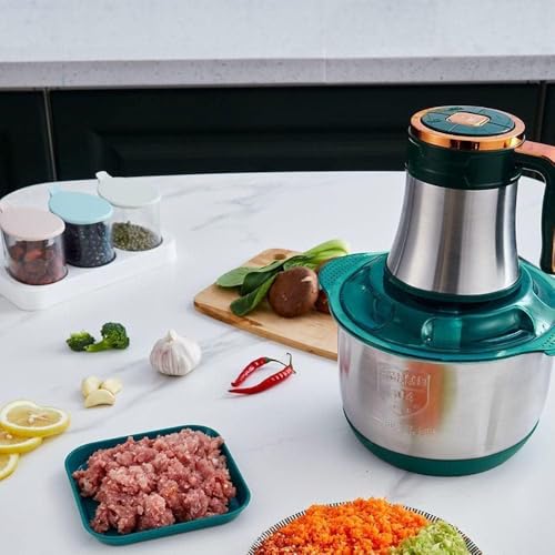 Image of Food Chopper, 2L Stainless Steel Electric Meat Grinder with handle, Food Processor with 4 Sharp Blades for Baby Food Meat, Vegetables, Fruits and Nuts Fruit Mixer Nuts Grinder Blender Fillings Maker