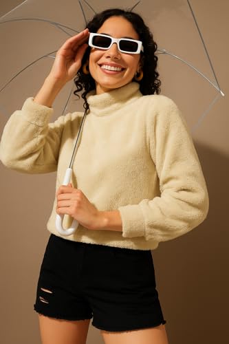 Image of THE DRY STATE Women's Fur Pull Over With High Neck