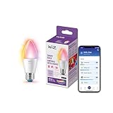WiZ 40W B12 Color LED Smart Candle-Shaped Bulb - Pack of 1 - E26- Indoor - Connects to Your Existing Wi-Fi - Control with Voice or App + Activate with Motion - Matter Compatible