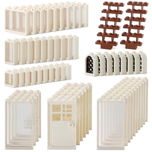Fenster und Türen 118 Stück Baustein Set für Häuser Städte Architektur Zubehör City MOC Teile für Kinder Kompatibel mit großen Marken, Schwarz Fenster und Türen 118 Stück Baustein Set für Häuser Städte Architektur Zubehör City MOC Teile für Kinder Kompatibel mit großen Marken, Schwarz
