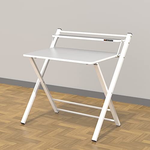 Image of InnoFur Meleti Folding Table for Home and Office /Folding Table for Study /Work from Home Table /Foldable Laptop Desk /Multipurpose Utility Table (Regular Size, White)