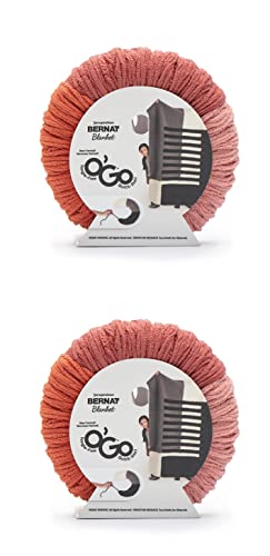 Bernat Blanket O'Go Fired Clay Yarn - 2 Pack of 300g/10.5oz - Polyester - 6 Super Bulky - 220 Yards - Knitting/Crochet