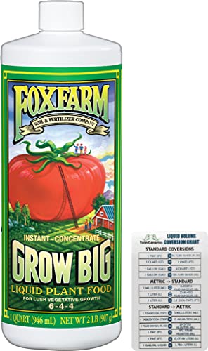 Fox Farm Fertilizer Soil Liquid Nutrient: Grow Big + Twin Canaries Chart (32 oz Bottle)